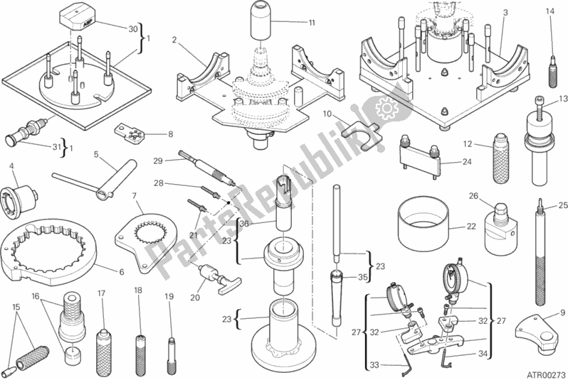 Todas as partes de 01a - Ferramentas De Serviço De Oficina do Ducati Superbike 1299S ABS USA 2017